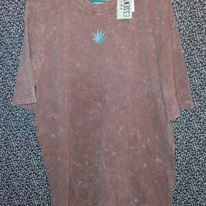 Blue and Brown Short Sleeve Tees Casual Style